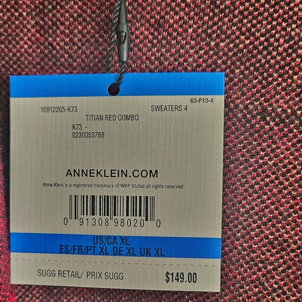 Anne Klein NWT Titian Red Combo Hooded Jacket XL - Picture 6 of 7